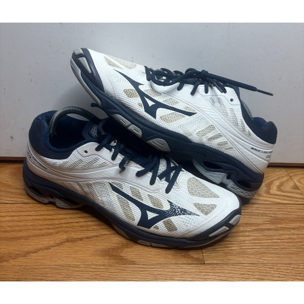 Mizuno Sneaker Womens 11.5 White Blue Wave Lightning Z4 Athletic Running Lace Up